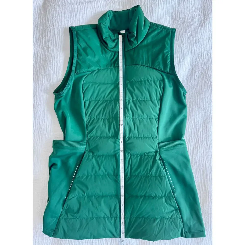 Lululemon Quilted Vest Women’s 8 Green Down For It All Everglade Athleisure - Picture 13 of 16